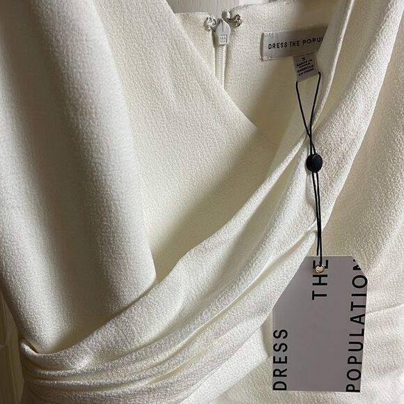 Dress THE POPULATION Crepe Fringe Minidress party cocktail Swiftie Sm NWT - Picture 5 of 15